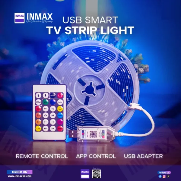 Upgrade your lighting with the USB RGBIC LED Strip Light, designed for vibrant, customizable colour effects. Featuring advanced RGBIC technology, this LED strip allows individual LED control, perfect for creating dynamic patterns in any space. Control the lights via a mobile app or the included 24-key IR remote, with 210 modes to choose from. Easy to install with a USB power source and adhesive backing, it’s ideal for home decor, gaming setups, or parties. 