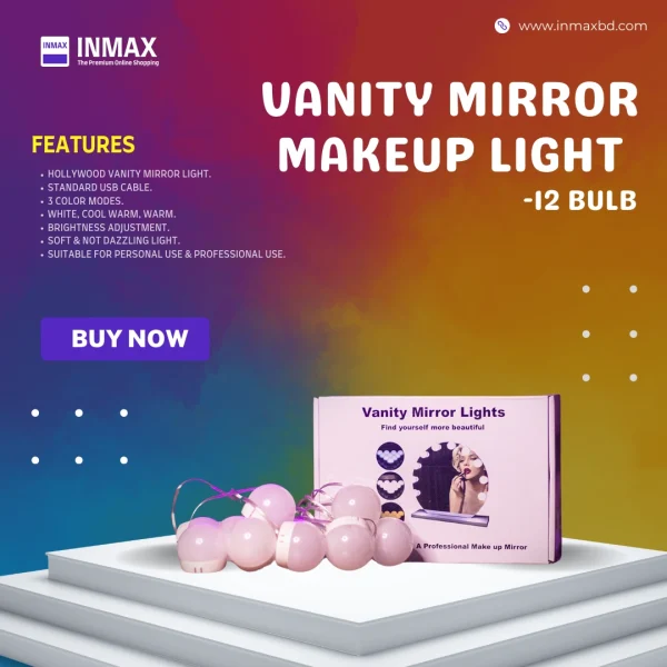 Vanity Mirror Makeup Light-12 Bulb by in bangladesh , Inmax