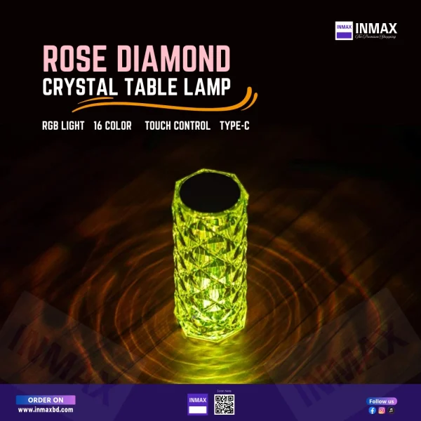 Rose Diamond Table Lamp,Touch & Remote Control price in bangladesh INMAX